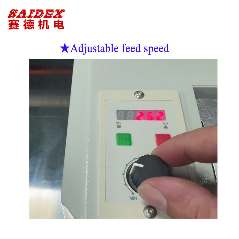 Mini polerowa maszyna P1080 może polerować grubości do 30 mm, a kąt polerowania jest regulowany od 0 do 60 stopni.