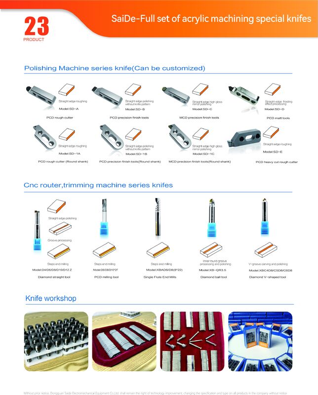 Praktyczne narzędzia do cięcia frezowania CNC Przemysłowe narzędzia do cięcia akrylowe CNC